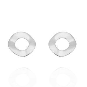 Kolczyki srebrne falowane Koła - Srebrny Rodowany