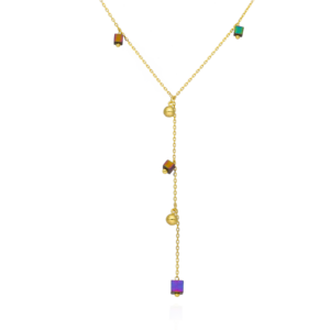 Naszyjnik srebrny z hematytami MultiColor i kulkami