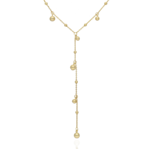 Naszyjnik srebrny kuleczki All - Srebrny Pozłacany 24-karaty