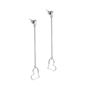 Kolczyki srebrne wiszące serca