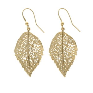 Kolczyki srebrne ażurowy liść