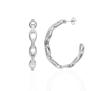 Kolczyki srebrne łańcuch koła małe