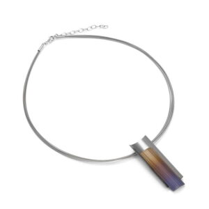 Kolia srebrna z linek stalowych z Tytanem Bare