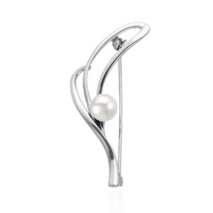 Broszka srebrna z perłą naturalną