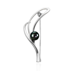 Broszka srebrna z perłą naturalną