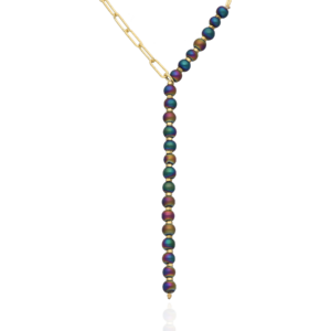 Naszyjnik srebrny z hematytami