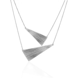 Naszyjnik srebrny kolia Triangle Mat