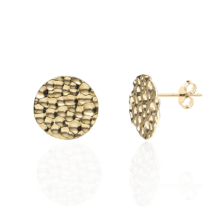 Kolczyki srebrne Organic - Srebrny Pozłacany 24-karaty