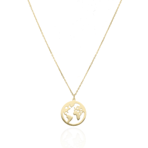 Naszyjnik srebrny Ziemia - Srebrny Pozłacany 24-karaty