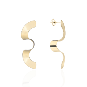 Kolczyki srebrne Wavy - Srebrny Pozłacany 24-karaty