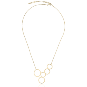 Naszyjnik srebrny kolia kółka - Srebrny Pozłacany 24-karaty