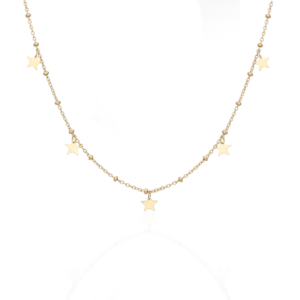 Naszyjnik srebrny gwiazdki Stars - Srebrny Pozłacany 24-karaty