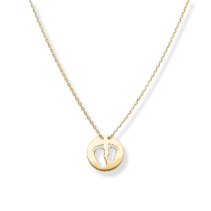 Naszyjnik srebrny Stopki - Srebrny Pozłacany 24-karaty