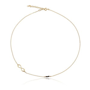 Naszyjnik srebrny nieskończoność z onyksem