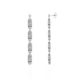 Kolczyki srebrne wiszące karbowane