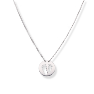 Naszyjnik srebrny Stopki - Srebrny Rodowany
