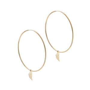 Kolczyki srebrne małe koła ze skrzydłami