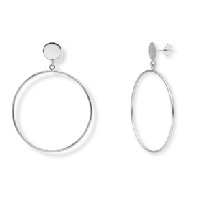 Kolczyki srebrne koła z blaszką