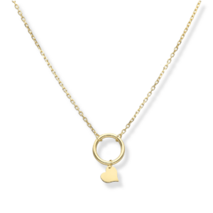 Naszyjnik srebrny z sercem - Srebrny Pozłacany 24-karaty