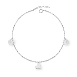 Bransoletka srebrna z sercem i ażurami