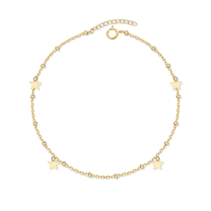 Bransoletka srebrna gwiazdki Stars - Srebrny Pozłacany 24-karaty