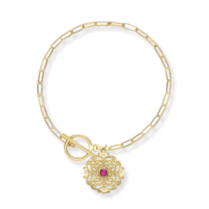 Bransoletka srebrna z ażurem i kamieniem