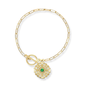 Bransoletka srebrna z ażurem i kamieniem