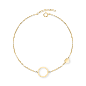 Bransoletka srebrna z kołem i blaszką