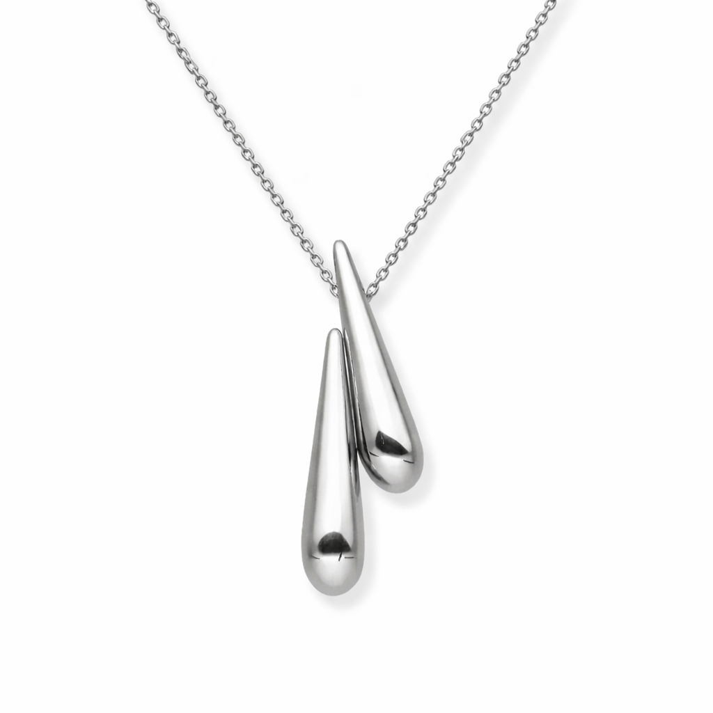 Naszyjnik srebrny Krople Slim Double - obrazek 1