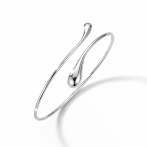 Bransoletka srebrna sztywna Krople - Srebrny Rodowany