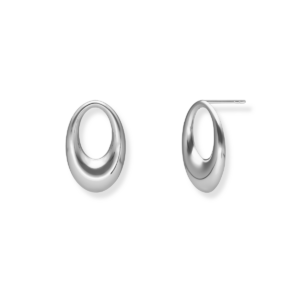 Kolczyki srebrne tłoczone owalne - Srebrny Rodowany
