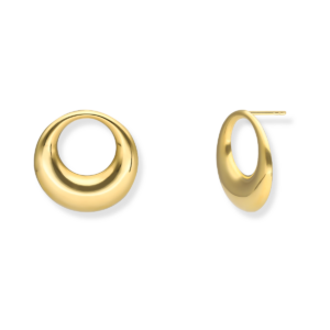 Kolczyki srebrne Koła z dziurką tłoczone - Srebrny Pozłacany 24-karaty