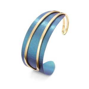 Bransoletka srebrna z tytanem Sofia - Srebrny Pozłacany 24-karaty