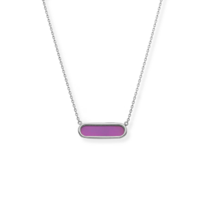 Naszyjnik srebrny z tytanem Różowym - Srebrny Rodowany