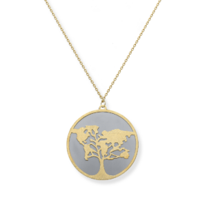 Naszyjnik srebrny tytan Drzewko Grey