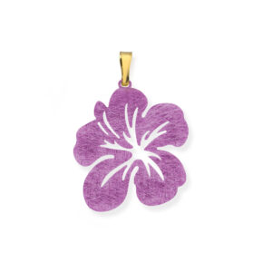 Wisiorek srebrny Kwiat różowy - Srebrny Pozłacany 24-karaty