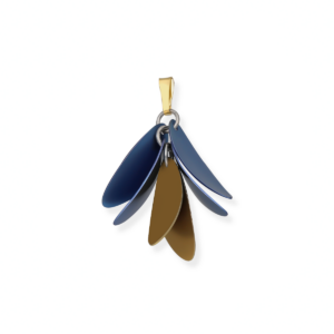 Wisiorek srebrny tytanowe Wisteria mała - Srebrny Pozłacany 24-karaty