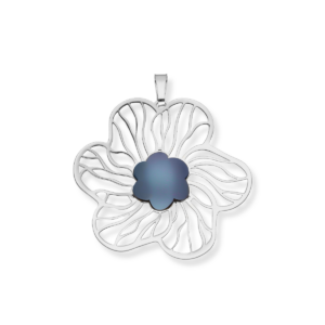 Wisiorek srebrny tytan Flower - Srebrny Rodowany