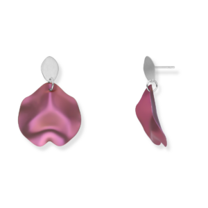 Kolczyki srebrne tytan Płatek Big róż - Srebrny Rodowany