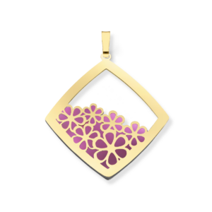 Wisiorek srebrny Flowers Róż - Srebrny Pozłacany 24-karaty
