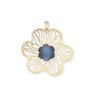 Wisiorek srebrny tytan Flower - Srebrny Pozłacany 24-karaty