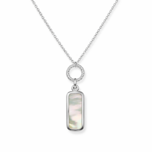 Naszyjnik srebrny masa perłowa Circlet - Srebrny Rodowany