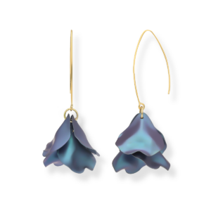 Kolczyki srebrne tytan Płatki na haku - Srebrny Pozłacany 24-karaty