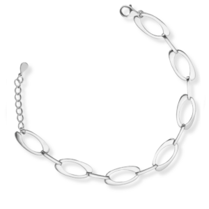 Bransoletka srebrna gładka Oval - Srebrny Rodowany