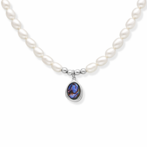 Naszyjnik srebrny z pereł naturalnych z muszlą