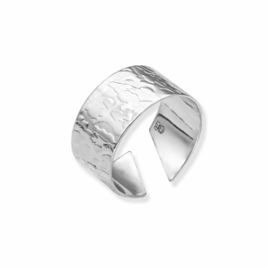 Pierścionek srebrny obrączka z fakturą ukośny