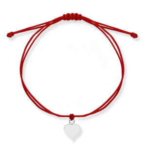 Bransoletka srebrna z sercem na podwójnym sznurku