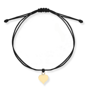 Bransoletka srebrna z sercem na podwójnym sznurku