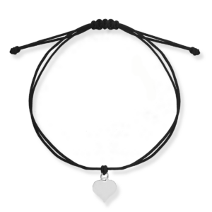 Bransoletka srebrna z sercem na podwójnym sznurku