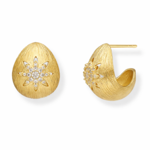 Kolczyki srebrne Krople z cyrkonią - Srebrny Pozłacany 24-karaty